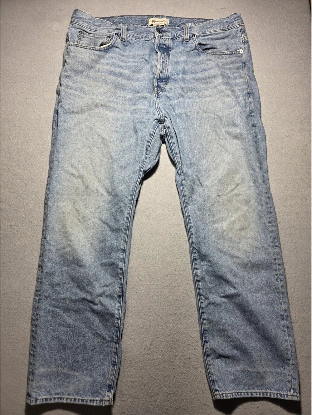 Madewell Men's The 1991 Straight Jeans Size 38x30 Light Wash 100% Cotton NV075